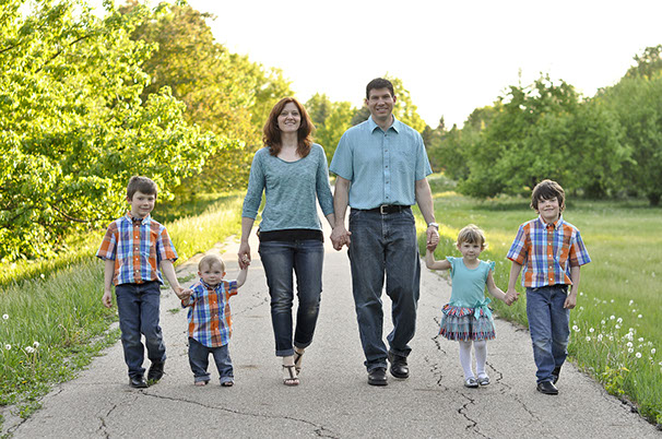 Photo of the Bultema family walking on a path